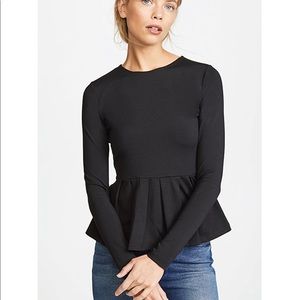 Black Susana Monaco Peplum Shirt